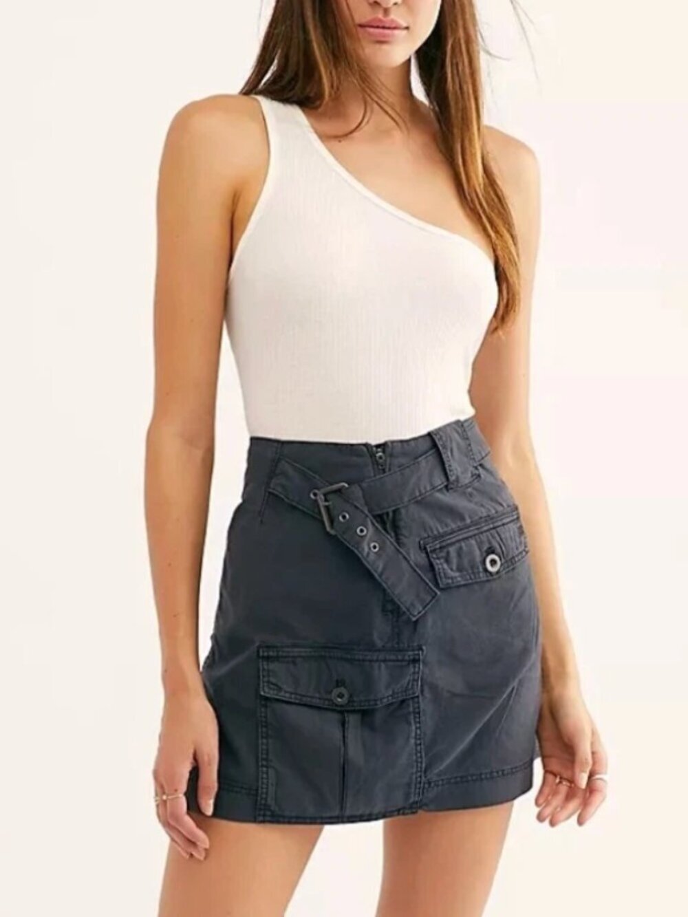 Free People Erika Utility Cargo Mini Skirt 90s Y2K